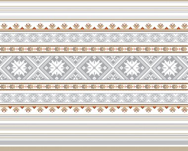 Set of Ethnic ornament pattern in different colors. Vector illustration clipart
