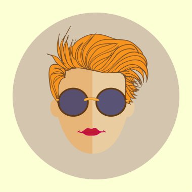 Avatar kız trendy modern saç modeli, düz tasarım ile