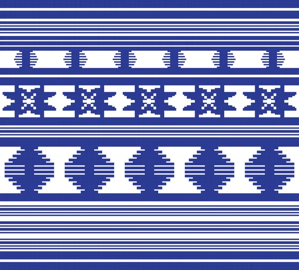 Набор этнических орнаментов голубого цвета — стоковый вектор