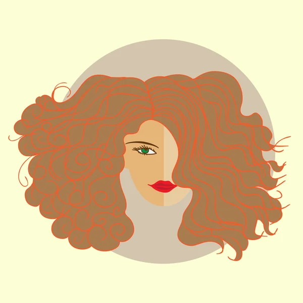 Avatar fille avec coiffure moderne à la mode, design plat — Image vectorielle