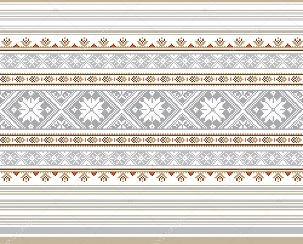 Set of Ethnic ornament pattern in different colors. Vector illustration