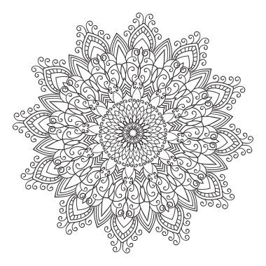 El çizim zentangle mandala öğesi