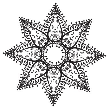 El çizim zentangle mandala öğesi