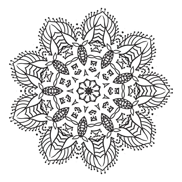 Dessin à la main élément mandala zentangle — Image vectorielle