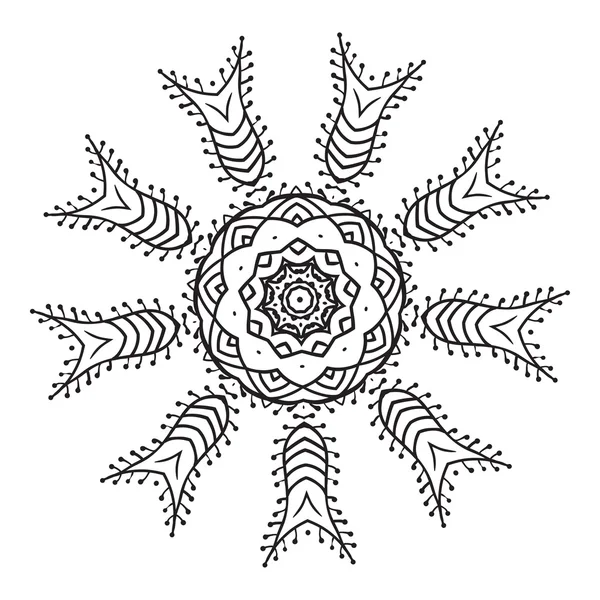 Dessin à la main élément mandala zentangle — Image vectorielle