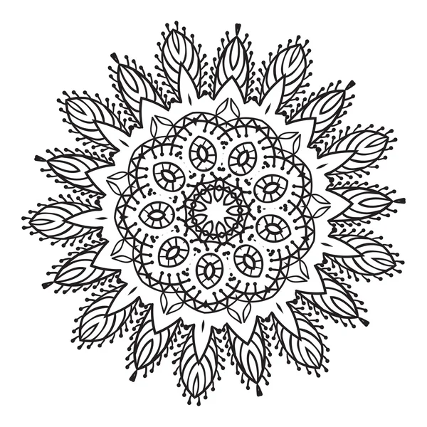 Dessin à la main élément mandala zentangle — Image vectorielle