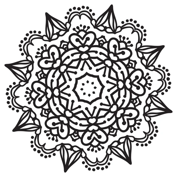 Dessin à la main élément mandala zentangle — Image vectorielle