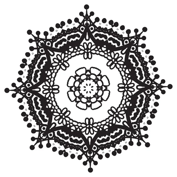 El çizim zentangle mandala öğesi — Stok Vektör