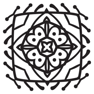 El çizim zentangle mandala öğesi