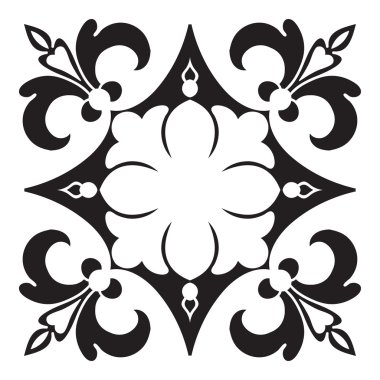 手绘图的装饰瓷砖框架。意大利珐琅器风格黑色和白色。矢量图。把最好的给你设计、 纺织品、 海报、 纹身、 企业形象 