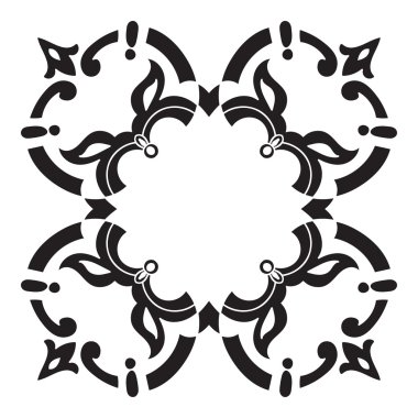 手绘图的装饰瓷砖框架。意大利珐琅器风格黑色和白色。矢量图。把最好的给你设计、 纺织品、 海报、 纹身、 企业形象 