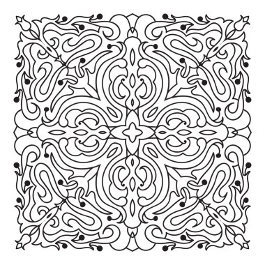 El çizim zentangle mandala öğesi. İtalyan Mayolikası tarzı