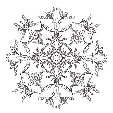 El çizim zentangle mandala öğesi. İtalyan Mayolikası tarzı