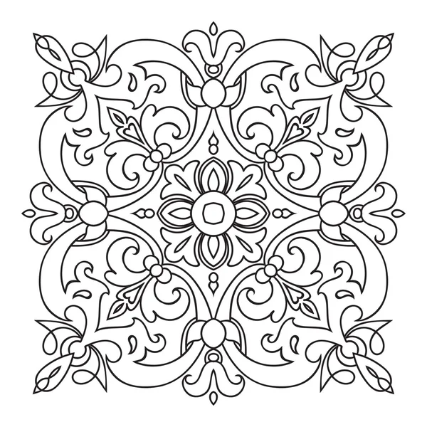 Ruční kreslení zentangle mandala prvek. Italská Majolika styl — Stockový vektor