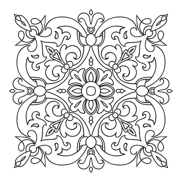 Dibujo a mano zentangle elemento mandala. Estilo mayólica italiana — Archivo Imágenes Vectoriales