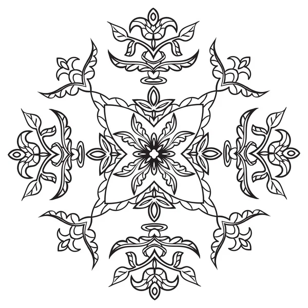 Dibujo a mano zentangle elemento mandala. Estilo mayólica italiana — Vector de stock