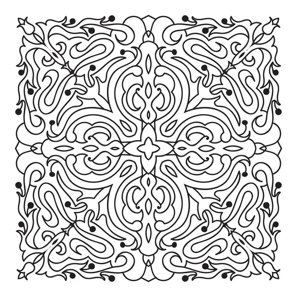 Dibujo a mano zentangle elemento mandala. Estilo mayólica italiana — Vector de stock