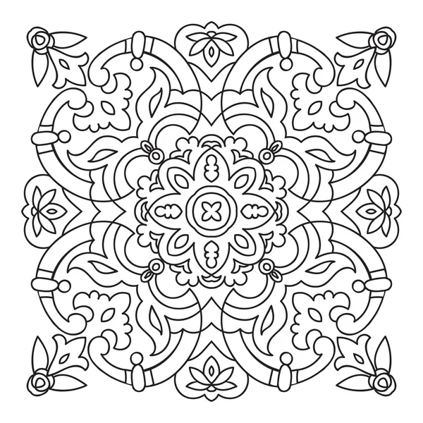 Desenho à mão zentangle elemento mandala. Estilo majolica italiano — Vetor de Stock