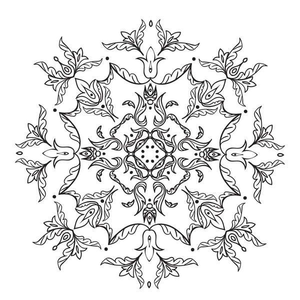 Dessin à la main élément mandala zentangle. Style majolica italien — Image vectorielle