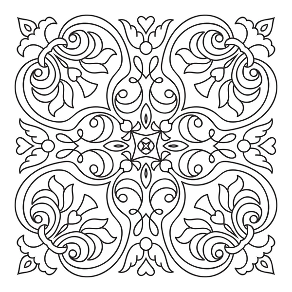 El çizim zentangle mandala öğesi. İtalyan Mayolikası tarzı