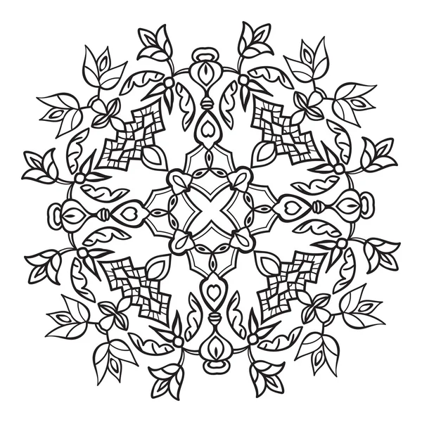 Desenho à mão zentangle elemento mandala. Estilo majolica italiano — Vetor de Stock