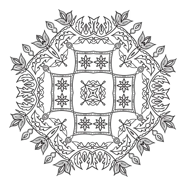 Hand drawing zentangle mandala element. Italian majolica style — Stock Vector