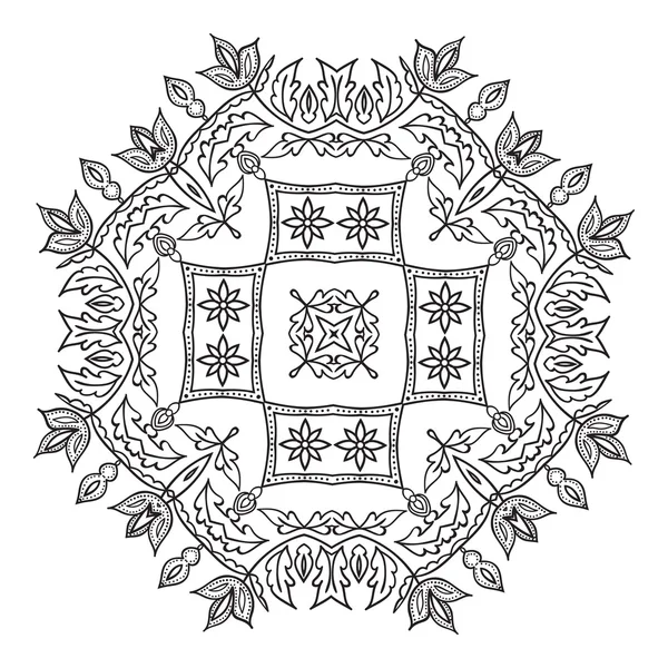 El çizim zentangle mandala öğesi. İtalyan Mayolikası tarzı — Stok Vektör