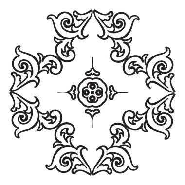 El çizim zentangle mandala öğesi. İtalyan Mayolikası tarzı