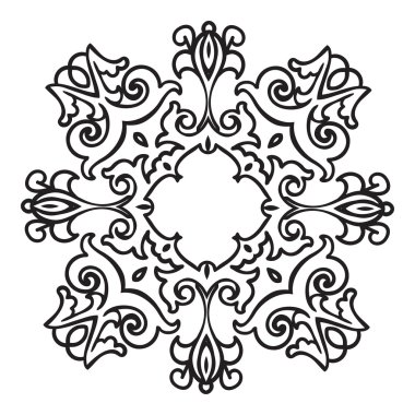 El çizim zentangle mandala öğesi. İtalyan Mayolikası tarzı