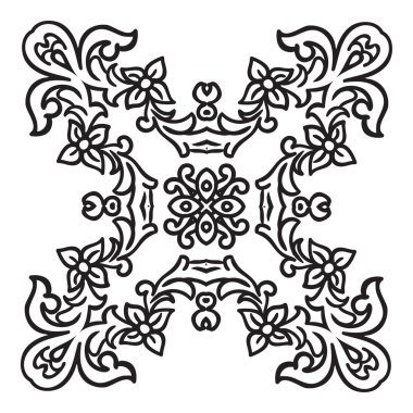 El çizim zentangle mandala öğesi. İtalyan Mayolikası tarzı