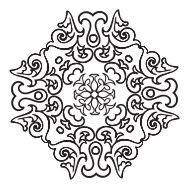 El çizim zentangle mandala öğesi. İtalyan Mayolikası tarzı