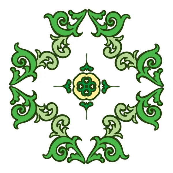 Mano disegno elemento di colore zentangle mandala. Stile maiolica italiana — Vettoriale Stock
