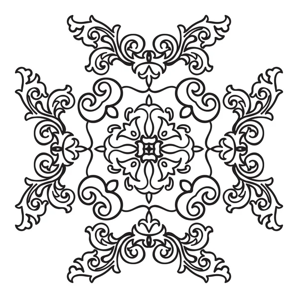 Elemento mandala zentangle disegno a mano. Stile maiolica italiana — Vettoriale Stock