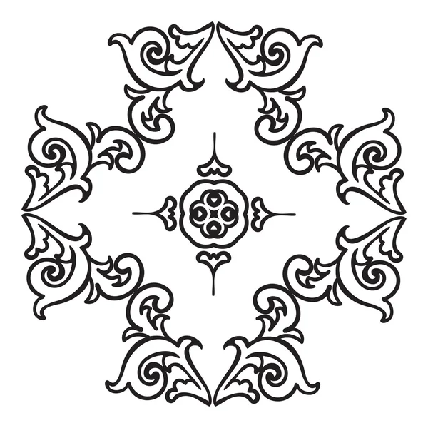 Desenho à mão zentangle elemento mandala. Estilo majolica italiano — Vetor de Stock