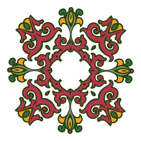 Hand tekenen zentangle mandala kleur element. Italiaanse majolica stijl — Stockvector