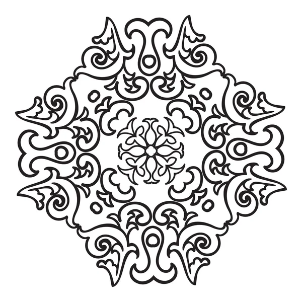 Dessin à la main élément mandala zentangle. Style majolica italien — Image vectorielle