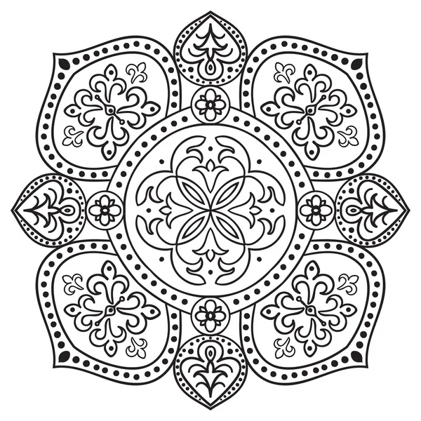 Desenho à mão zentangle elemento mandala. Estilo majolica italiano —  Vetores de Stock