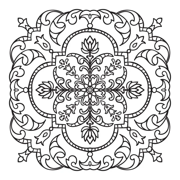 Dibujo a mano zentangle elemento mandala. Estilo mayólica italiana — Vector de stock