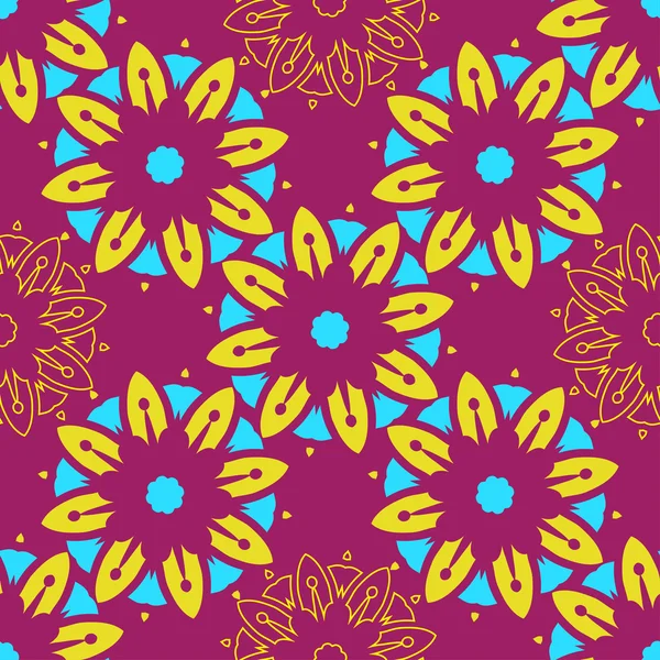 Hand drawing zentangle manala color seamless pattern — Wektor stockowy