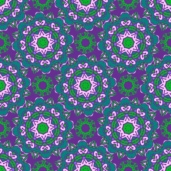 Dessin à la main zentangle manala couleur motif sans couture — Image vectorielle