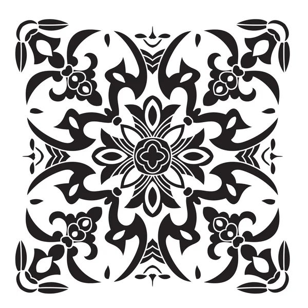 Hand drawing decorative tile pattern. Italian majolica style — Stock Vector