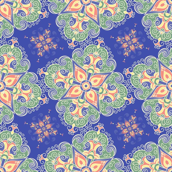 Hand drawing tile color seamless parttern. Italian majolica style — Stockvector