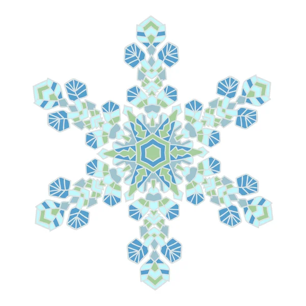Handgezeichnete Kritzeleien natürliche Farbe Schneeflocke. Mandala-Stil. — Stockvektor