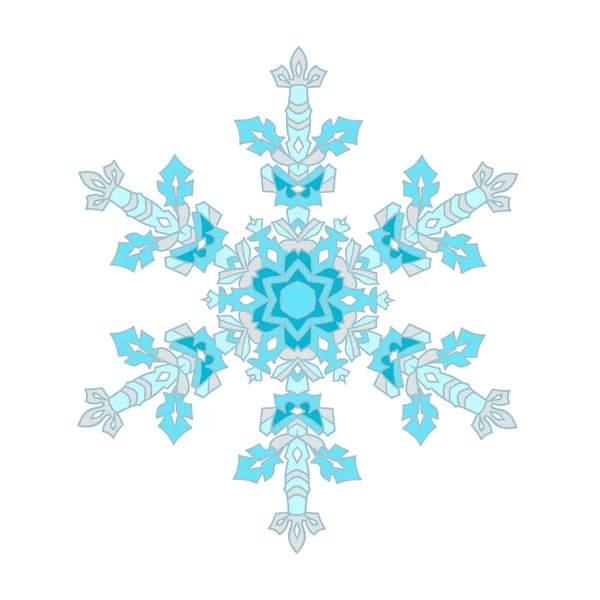 Hand getekende doodles natuurlijke kleur Snowflake. Zentangle Mandala stijl. — Stockvector