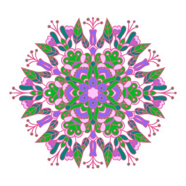 El çizimi zentangle mandala elementi farklı renklerde