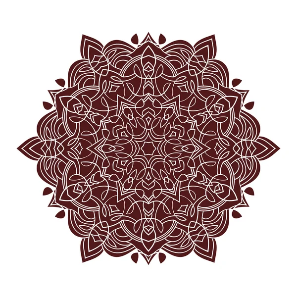 Dessin à la main élément mandala zentangle en couleur marsala — Image vectorielle