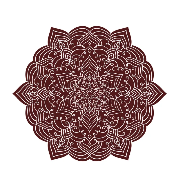 Dessin à la main élément mandala zentangle en couleur marsala — Image vectorielle