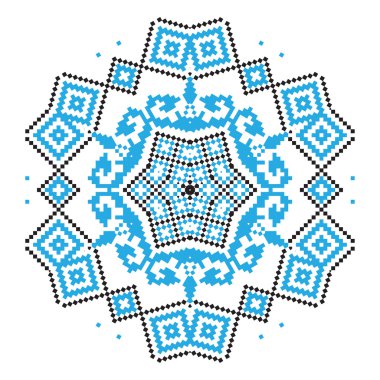 Etnik süsleme mandala desen farklı renklerde