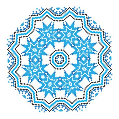 Etnik süsleme mandala desen farklı renklerde