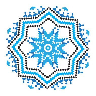 Etnik süsleme mandala desen farklı renklerde